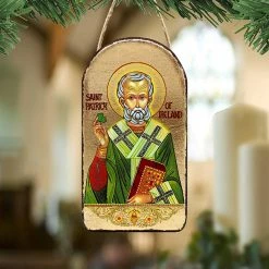 Promo ⌛ G. Debrekht Saint Patrick Religious Celtic Sacred Icon Ornament Celtic Decor 🥰