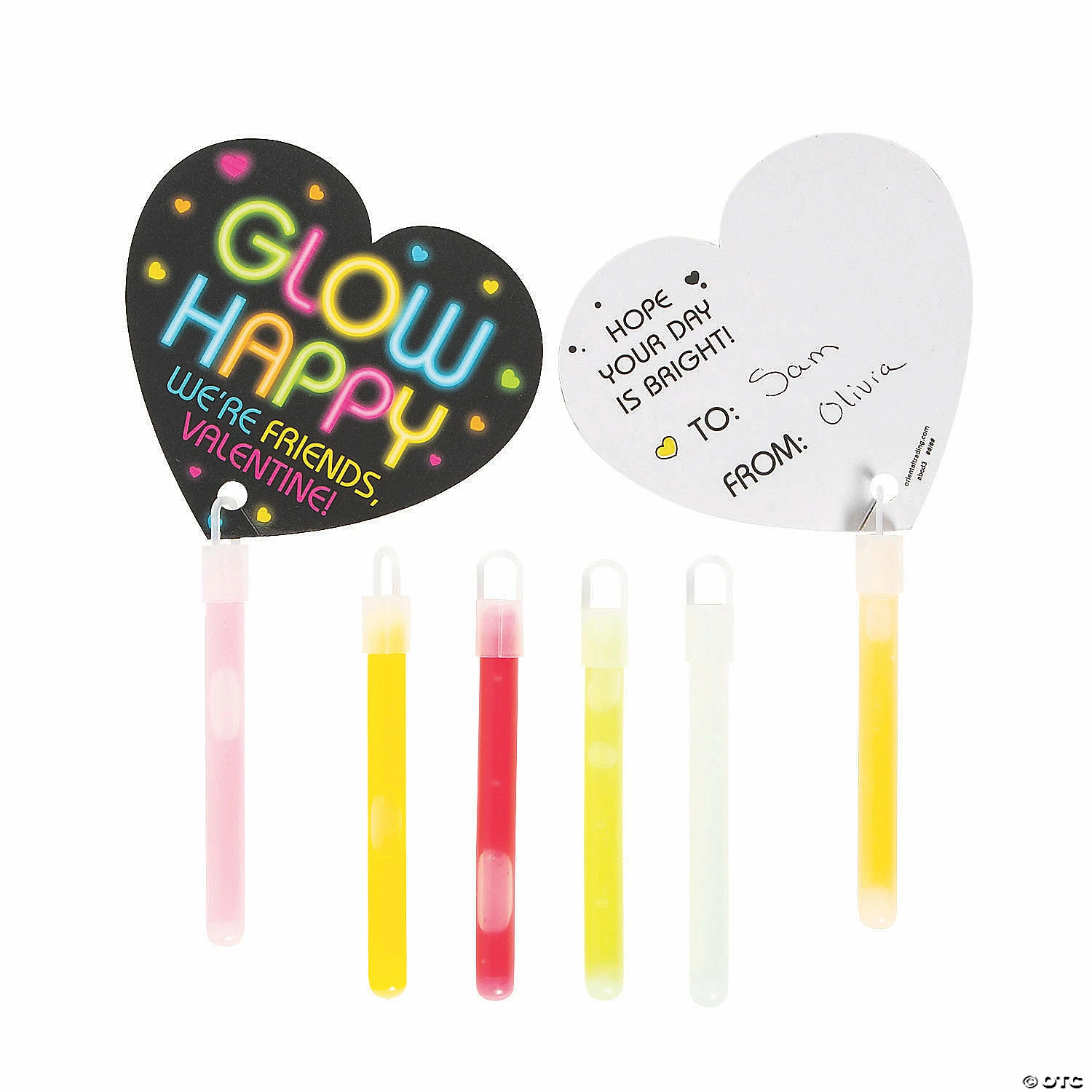 Outlet π Glow Stick Valentine Exchanges with Card for 12 π - Image 2