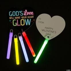 Cheap 🌟 Glow Sticks Valentine Exchanges with Religious Card for 12 🎉