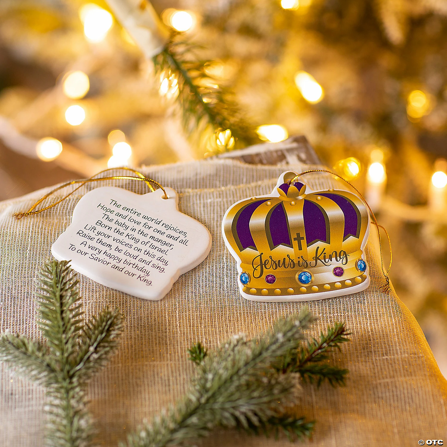 Coupon โ๏ธ He Is King Ceramic ๐ Christmas Ornaments - 12 Pc. ๐ฅฐ - Image 3