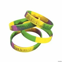 New 🎉 “He Lives!” Sayings Silicone Bracelets - 12 Pc. 😀