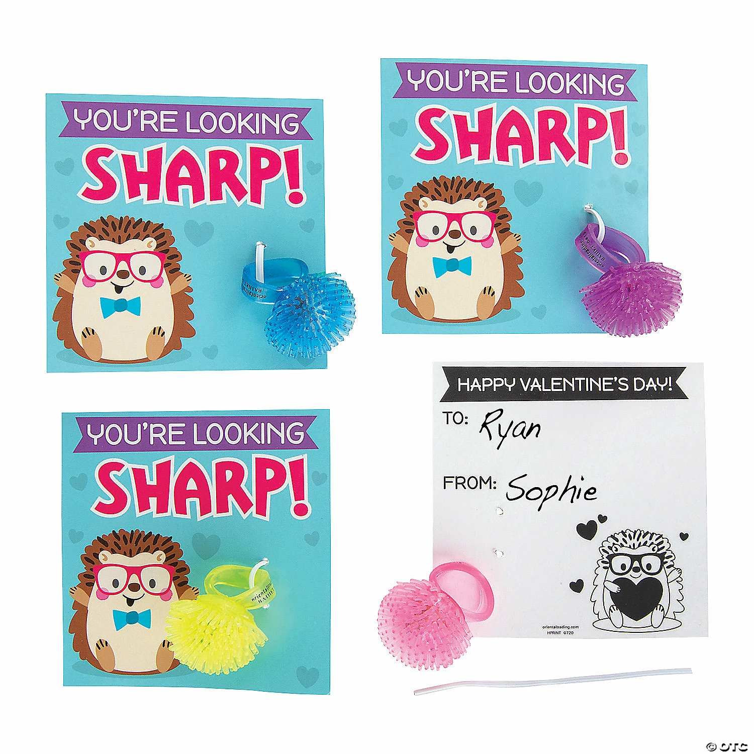 Best Sale ๐ Hedgehog Flashing Ring Valentine Exchanges with Card for 36 ๐