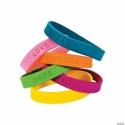 Hot Sale 🌟 Inspirational Sayings Rubber Bracelets - 24 Pc. 🎁