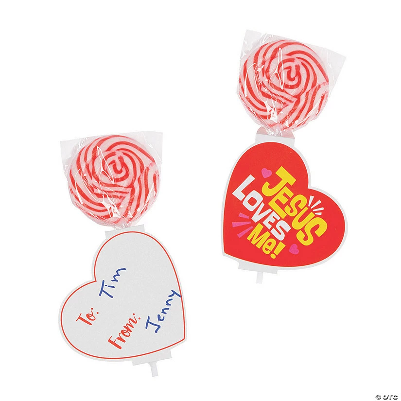 Buy π Jesus Loves Me Lollipops with Valentine's Day Card for 24 π