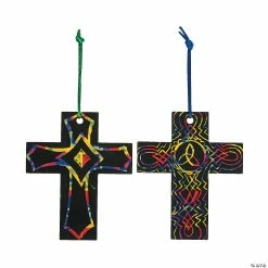 Wholesale ✨ Magic Color Scratch Cross Ornaments - 24 Pc. ✔️