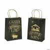 Promo 🔔 Medium Religious 🎁 Christmas Kraft Paper Gift Bags 🛒