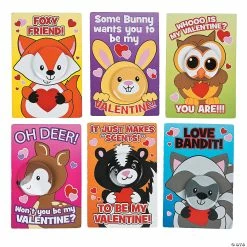 Cheap 🎉 Mini Animal Buttons Valentine Exchanges with Card for 24 😉