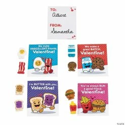 Deals π Mini Food Characters Valentine Exchanges with Card for 12 βοΈ