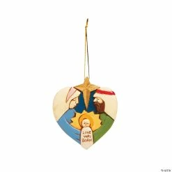 Discount 😀 Nativity Love Was Born Resin 🎄 Christmas Ornaments - 12 Pc. ✨