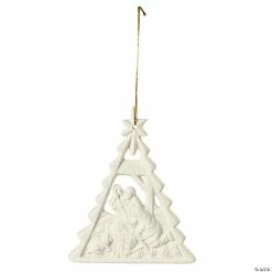 Coupon 💯 Nativity Silhouette Porcelain 🎄 Christmas Tree Ornaments - 12 Pc. 😉