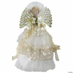 Cheap 🤩 Northlight 16" White and Gold Pre-Lit Angel ❄ Christmas Tree Topper 🎉