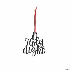 New 🔥 O Holy Night Script Metal 🔔 Christmas Ornaments - 12 Pc. 😉