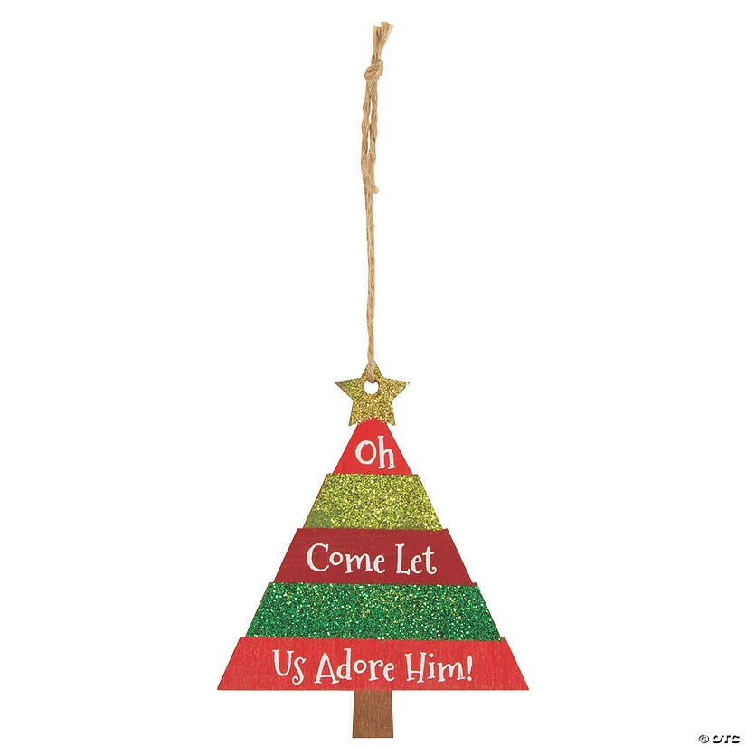 Brand new π€© Oh Come Let Us Adore Him Wood π Christmas Tree Ornaments - 12 Pc. π