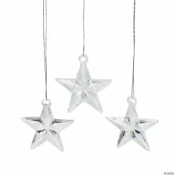 Cheap ✨ Opalized Star Glass 🎄 Christmas Ornaments - 12 Pc. 💯