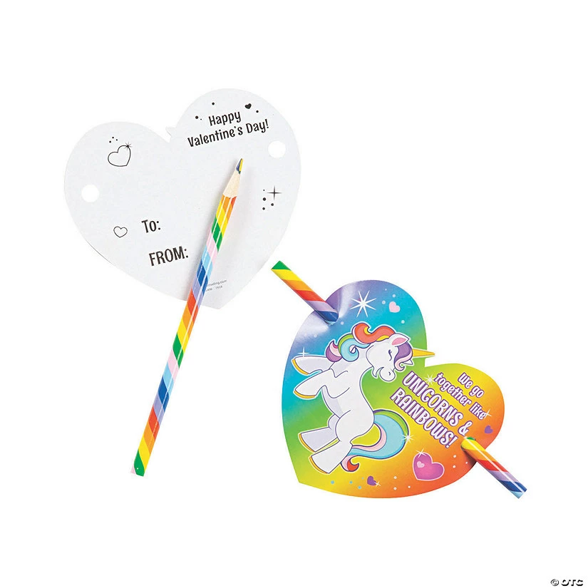 Flash Sale ๐ Rainbow Pencils with Valentine's Day Card for 12 โญ