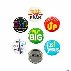 New ✔️ Religious Contemporary Sayings Mini Buttons - 48 Pc. 🔥
