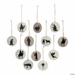 Wholesale โ๏ธ Religious Nativity Character Silhouette Wood ๐ Christmas Ornaments - 12 Pc. ๐