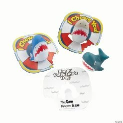 Discount โญ Shark Finger Puppet Valentine Exchanges with Card for 12 โญ