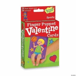 Best Pirce 🛒 Sports Finger Puppet Valentine's Day Cards - 28 Pc. 🧨
