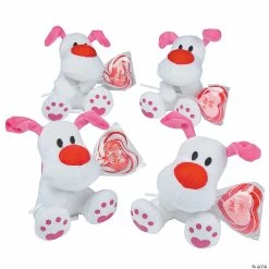 Buy 🤩 Stuffed 🦮 Dog with Lollipop Valentine Exchanges with Card for 12 🥰
