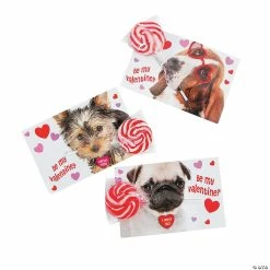 Best Pirce 🤩 Swirl Lollipop with 🦮 Dog Card Valentine Exchanges for 24 ⭐