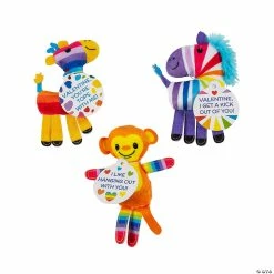 Top 10 🥰 Valentine Rainbow Stuffed Zoo Animals with Card - 12 Pc. ✨