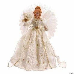 Flash Sale ⭐ Vickerman 18" White-Gold Lit Angel ❄ Christmas Tree Topper 💯