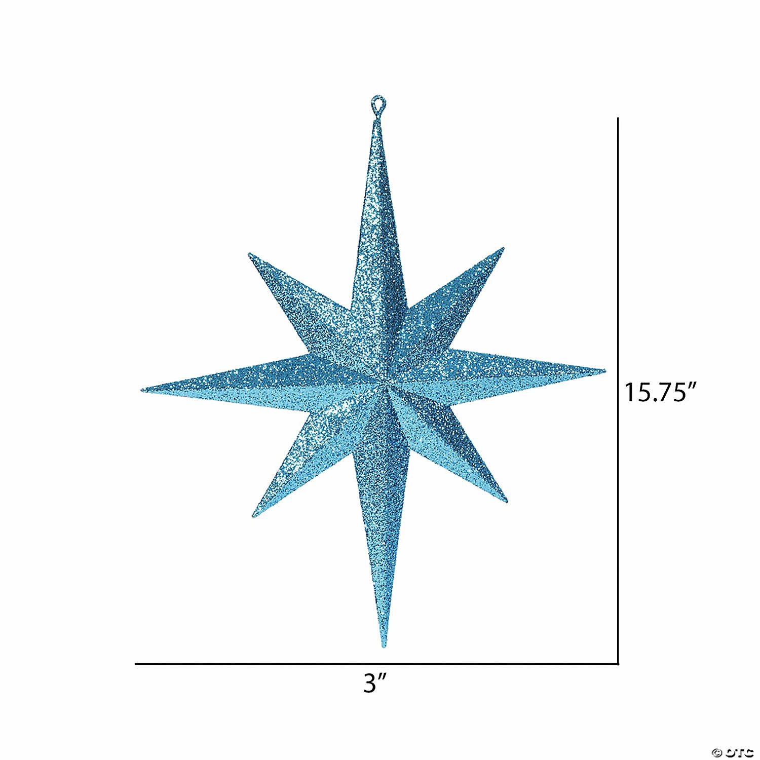 Wholesale 💯 Vickerman Shatterproof 15.75" Giant Turquoise Glitter Bethlehem Star 🔔 Christmas Ornament 🌟 - Image 2