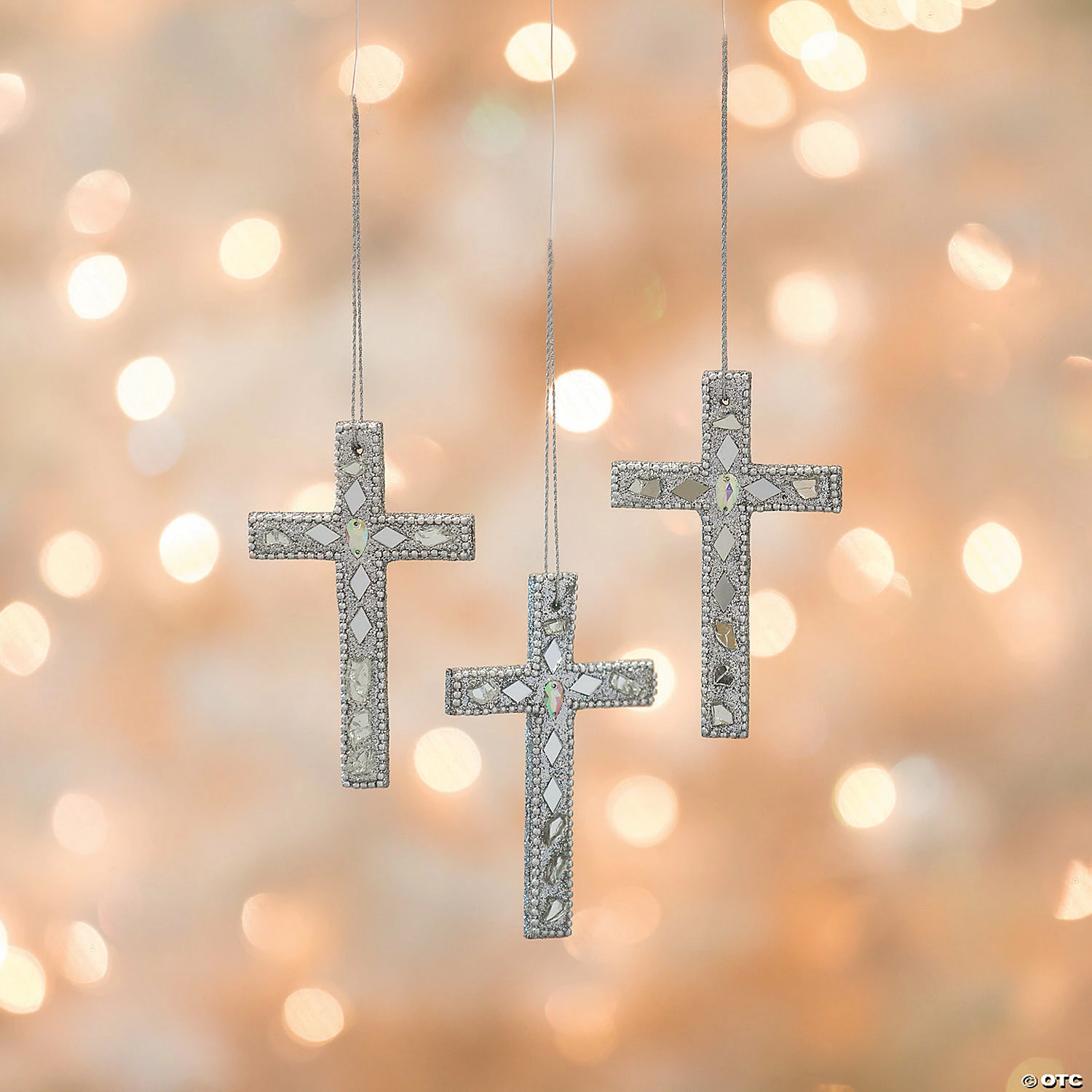 Buy 🤩 Winter Wonderland Cross Jeweled 🎄 Christmas Ornaments - 6 Pc. 🎉 - Image 2